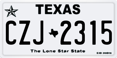 TX license plate CZJ2315