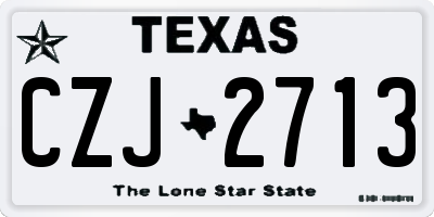 TX license plate CZJ2713