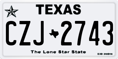 TX license plate CZJ2743