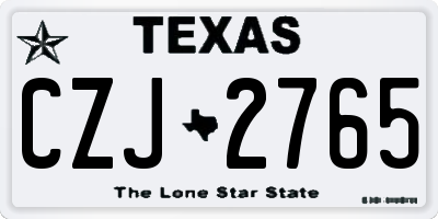 TX license plate CZJ2765