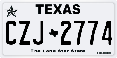 TX license plate CZJ2774