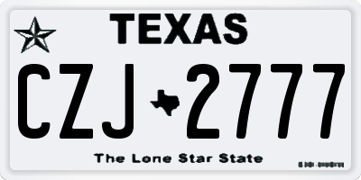 TX license plate CZJ2777