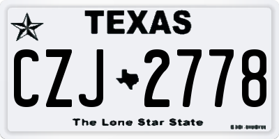 TX license plate CZJ2778