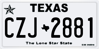 TX license plate CZJ2881
