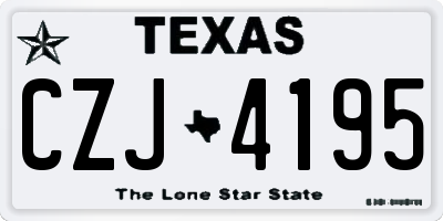 TX license plate CZJ4195