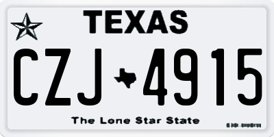 TX license plate CZJ4915