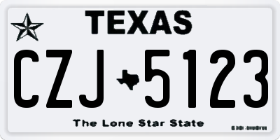 TX license plate CZJ5123