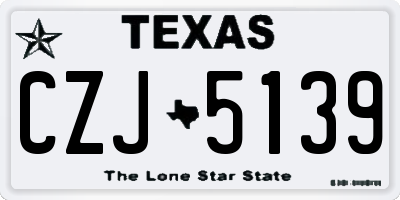 TX license plate CZJ5139