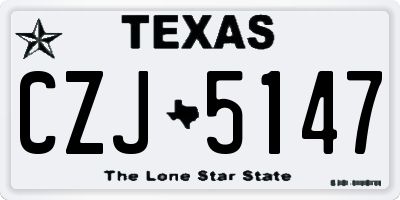 TX license plate CZJ5147