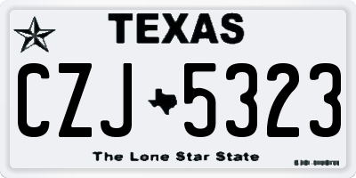 TX license plate CZJ5323