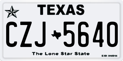 TX license plate CZJ5640