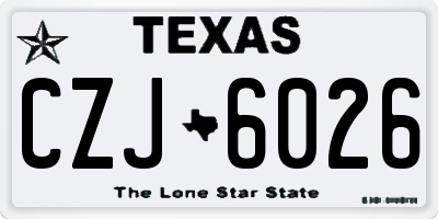 TX license plate CZJ6026