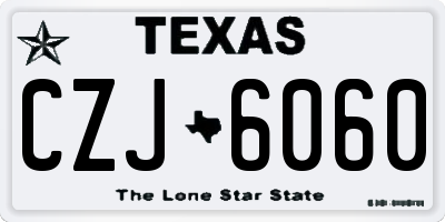 TX license plate CZJ6060