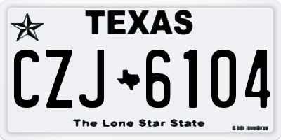 TX license plate CZJ6104