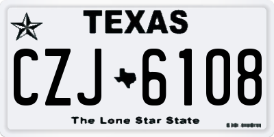 TX license plate CZJ6108