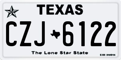 TX license plate CZJ6122