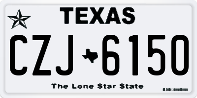 TX license plate CZJ6150