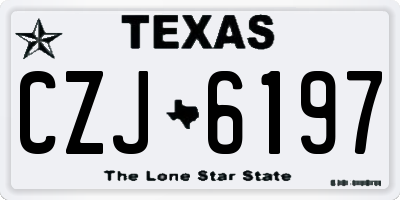 TX license plate CZJ6197