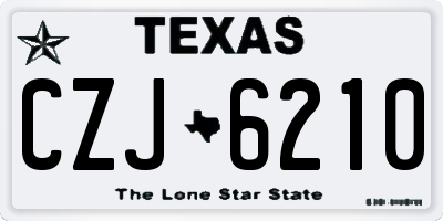 TX license plate CZJ6210