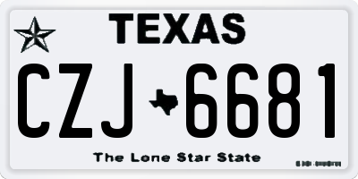 TX license plate CZJ6681