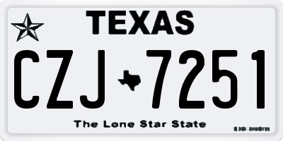 TX license plate CZJ7251