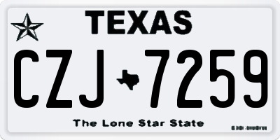 TX license plate CZJ7259