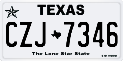 TX license plate CZJ7346