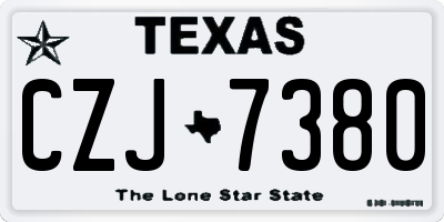 TX license plate CZJ7380