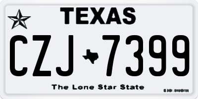 TX license plate CZJ7399