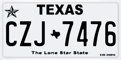 TX license plate CZJ7476