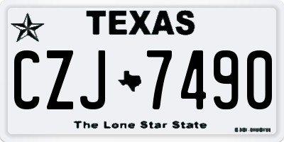 TX license plate CZJ7490