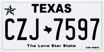 TX license plate CZJ7597