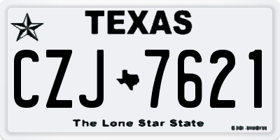 TX license plate CZJ7621