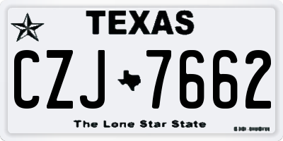 TX license plate CZJ7662