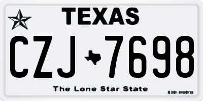 TX license plate CZJ7698