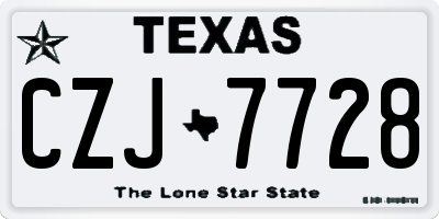 TX license plate CZJ7728