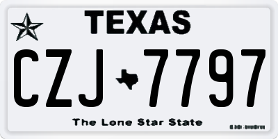 TX license plate CZJ7797