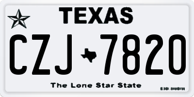 TX license plate CZJ7820