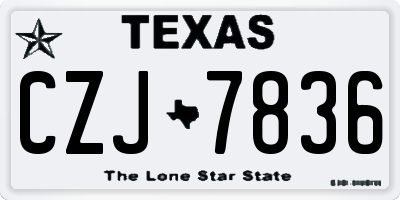 TX license plate CZJ7836