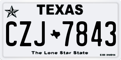 TX license plate CZJ7843