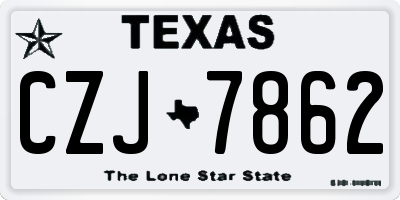 TX license plate CZJ7862