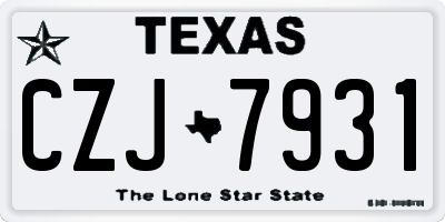 TX license plate CZJ7931