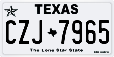 TX license plate CZJ7965