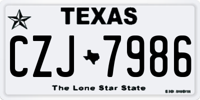 TX license plate CZJ7986