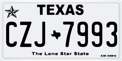 TX license plate CZJ7993