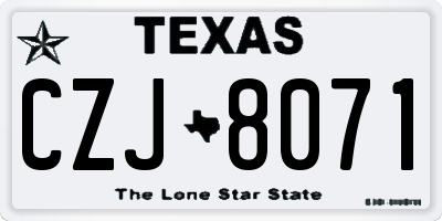 TX license plate CZJ8071