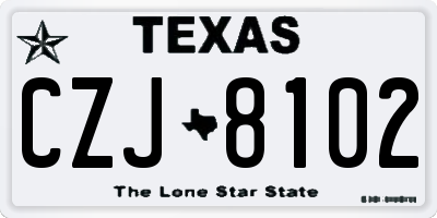 TX license plate CZJ8102