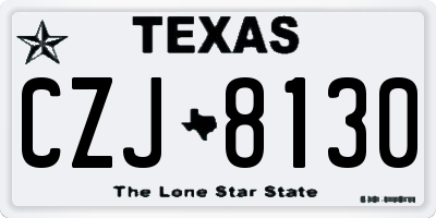 TX license plate CZJ8130