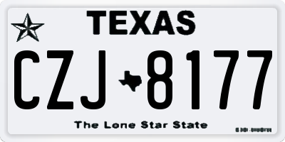 TX license plate CZJ8177