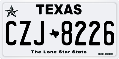TX license plate CZJ8226